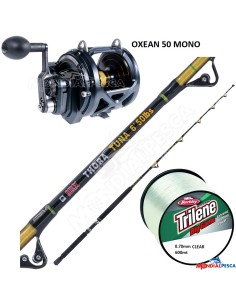 COMBO MULINELLO TICA OXEAN II MONO NEW MODEL 50LB+ CANNA...