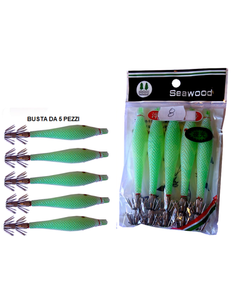 SQUID SEA WOOD 11cm col. 8 GLOW