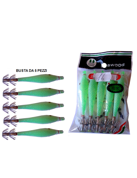 SQUID SEA WOOD 9cm col. 16 GLOW