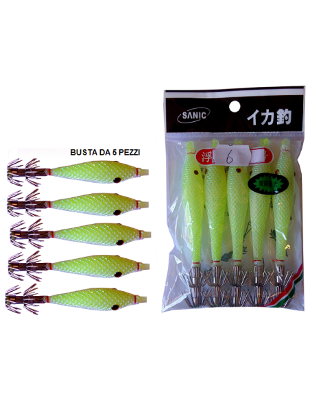 SQUID SEA WOOD 11cm col. 6 GLOW
