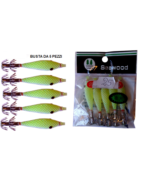 SQUID SEA WOOD 7,5cm col. 25 GLOW