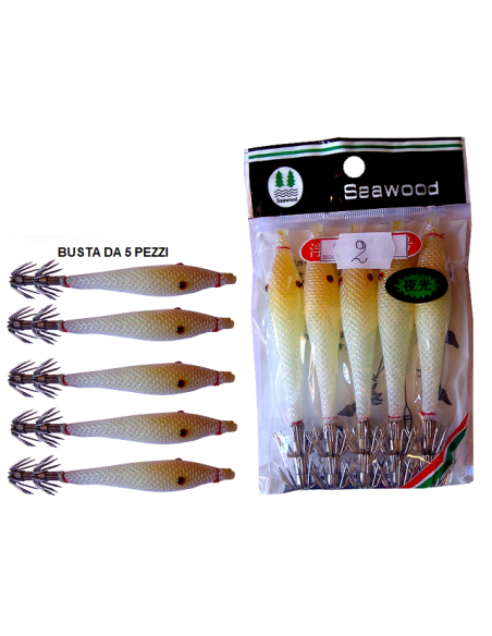 SQUID SEA WOOD 11cm col. 2 GLOW