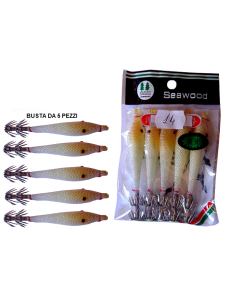 SQUID SEA WOOD 9cm col. 14 GLOW