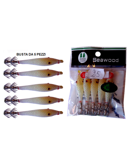 SQUID SEA WOOD 7,5cm col. 25A GLOW
