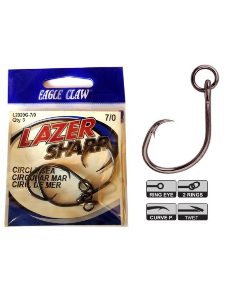 EAGLE CLAW LAZER SHARP CIRCLE SEA L2020G 7/0