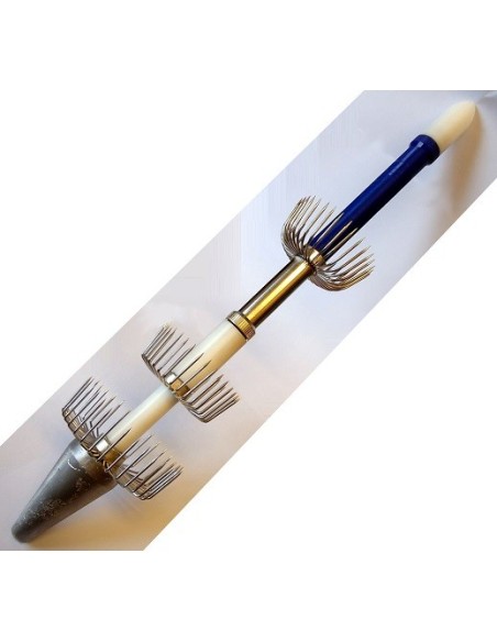 NUOVA TOTANARA IN TEFLON BLU+OTTONE 3 CORONE 2 LUCI (non incluse